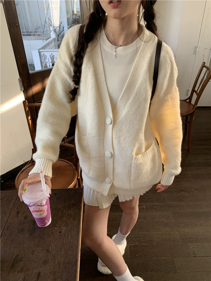 Plain Grey Oversized Cardigan