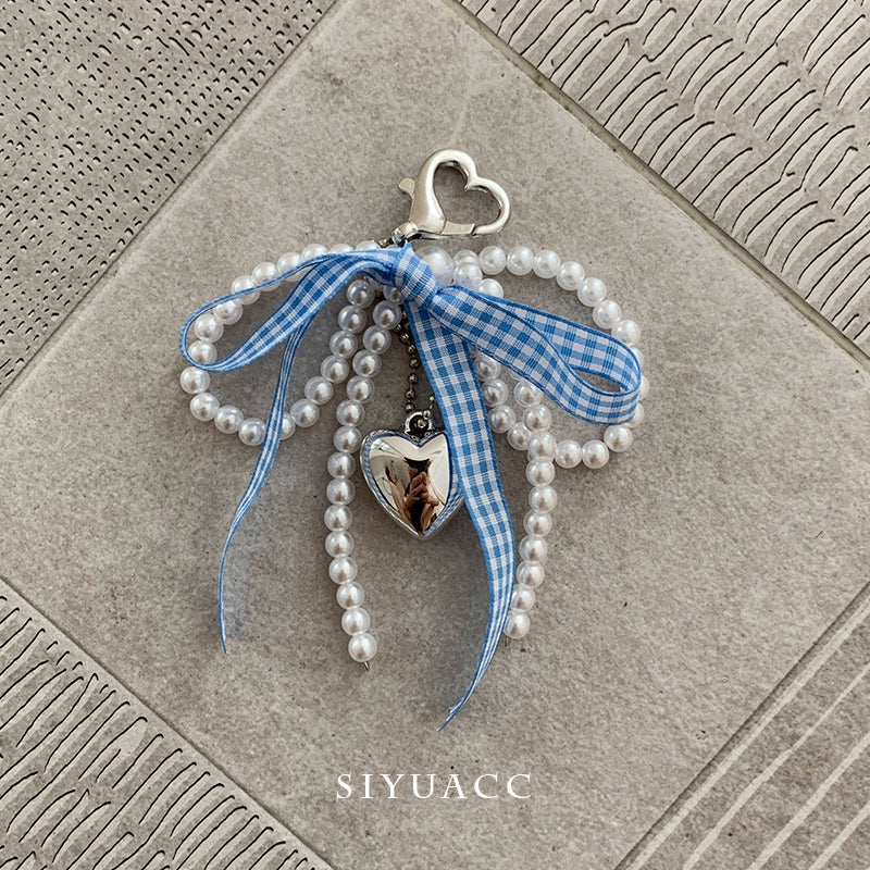 Blue Bow Pearl Shoe Buckle