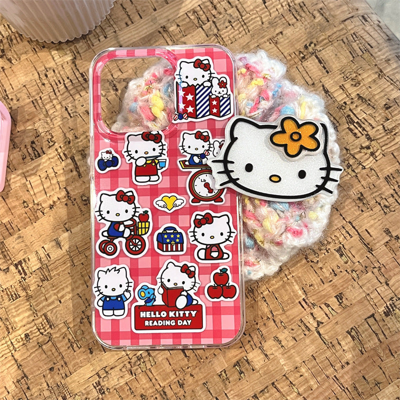 Retro Red Plaid Kitty Case