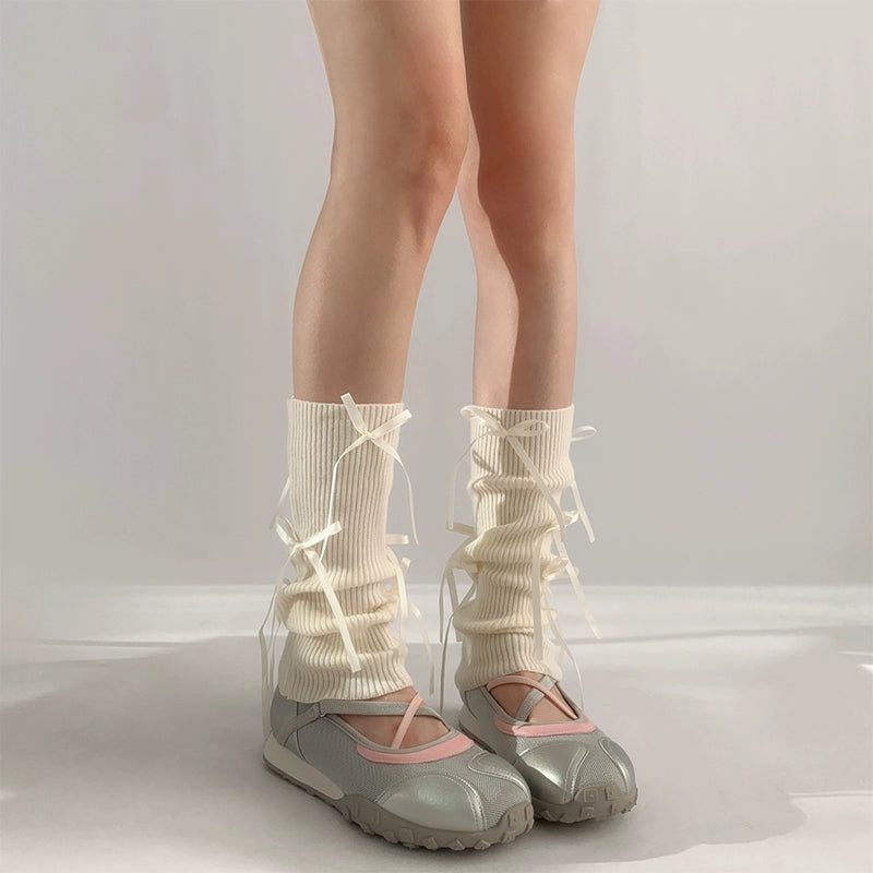Stylish Ribbed Lace-Up Ankle Socks