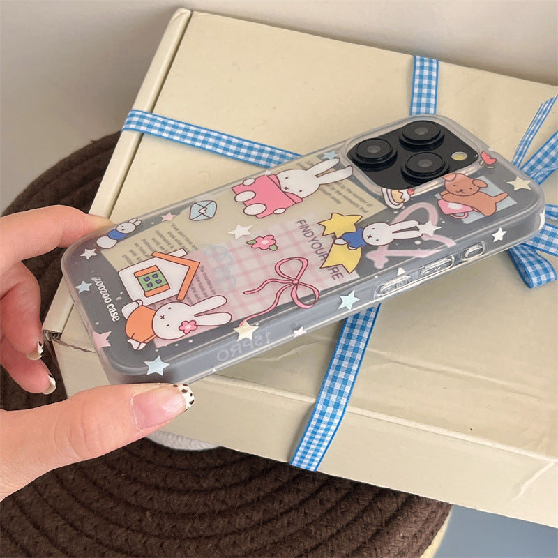 Cute Bunny Cartoon Clear Phone Case