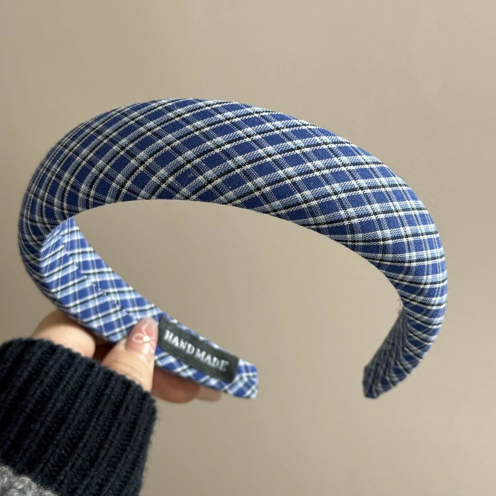 Blue Plaid Scrunchie Set