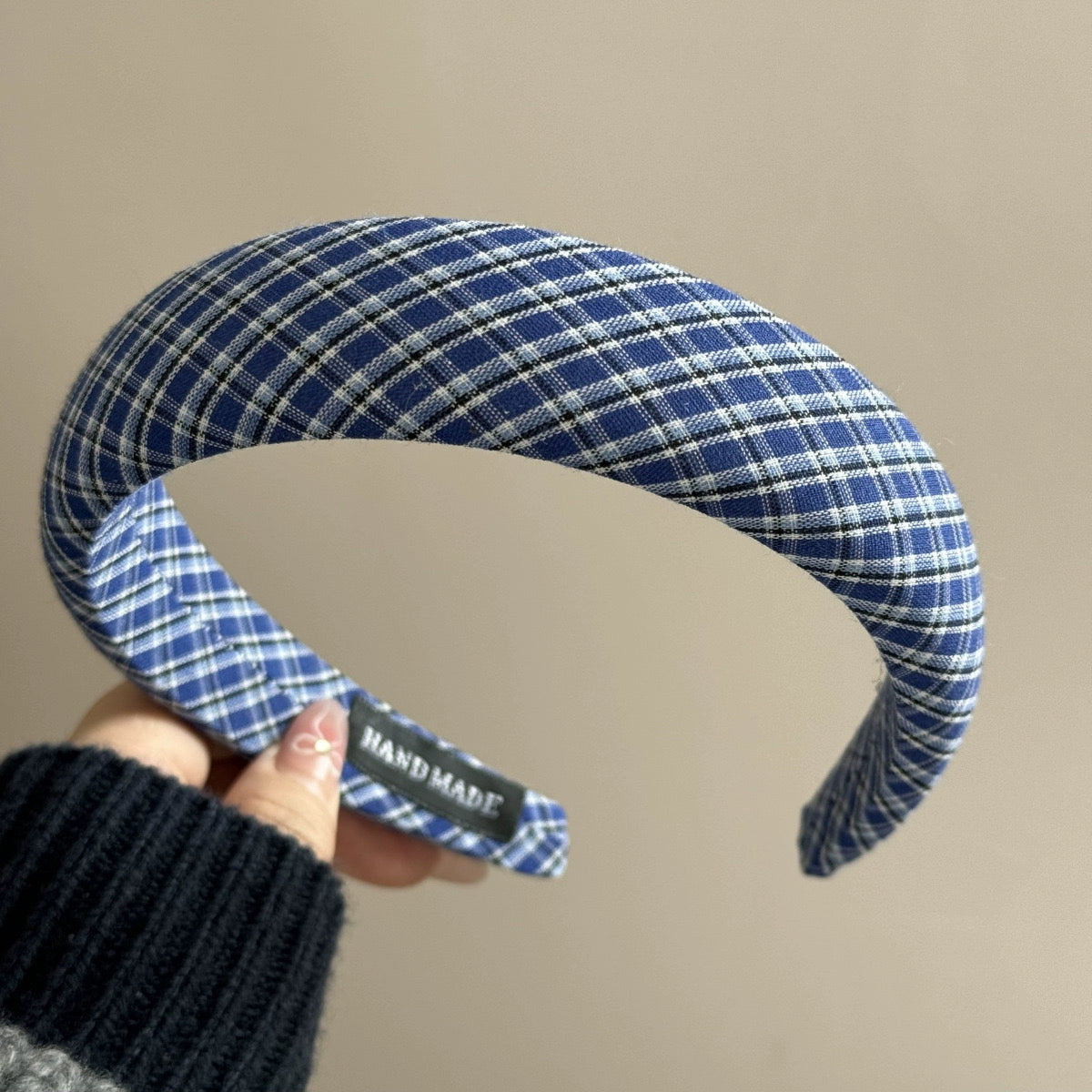 Blue Plaid Scrunchie Set