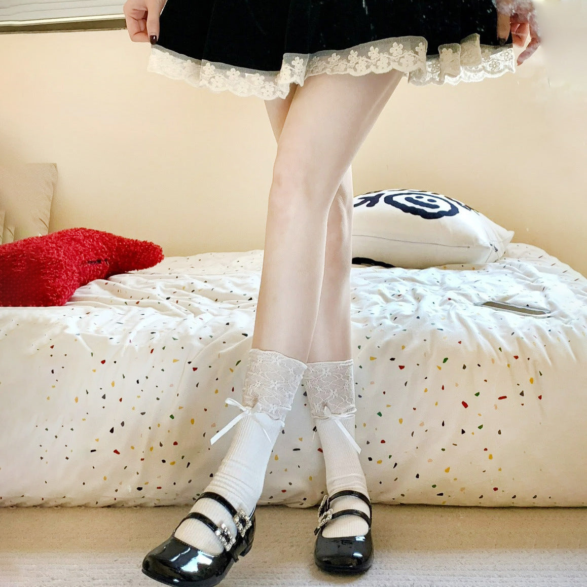 Lace Ruffle Bow Princess Socks