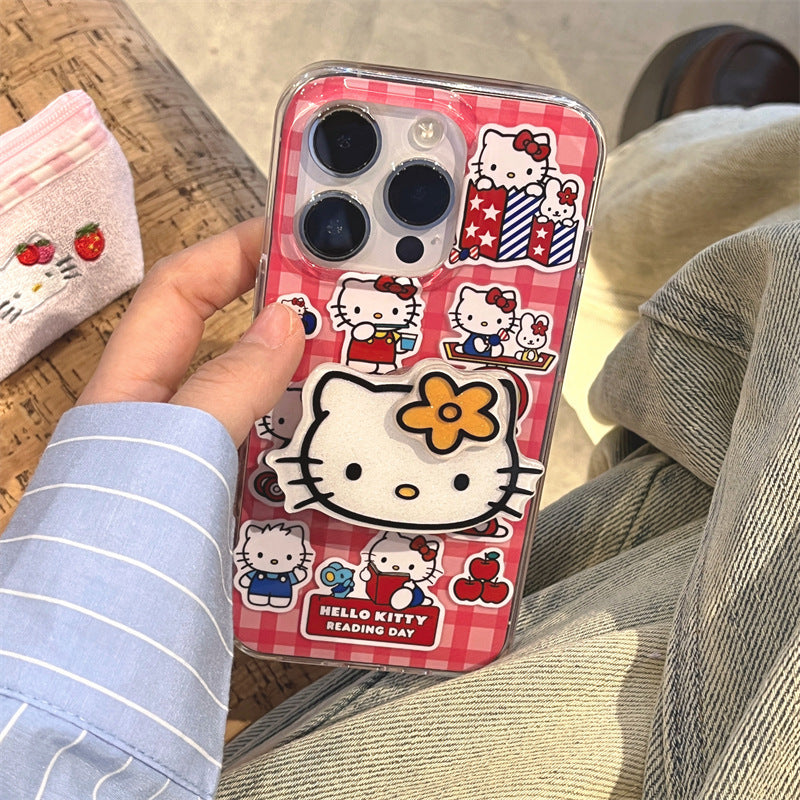 Retro Red Plaid Kitty Case