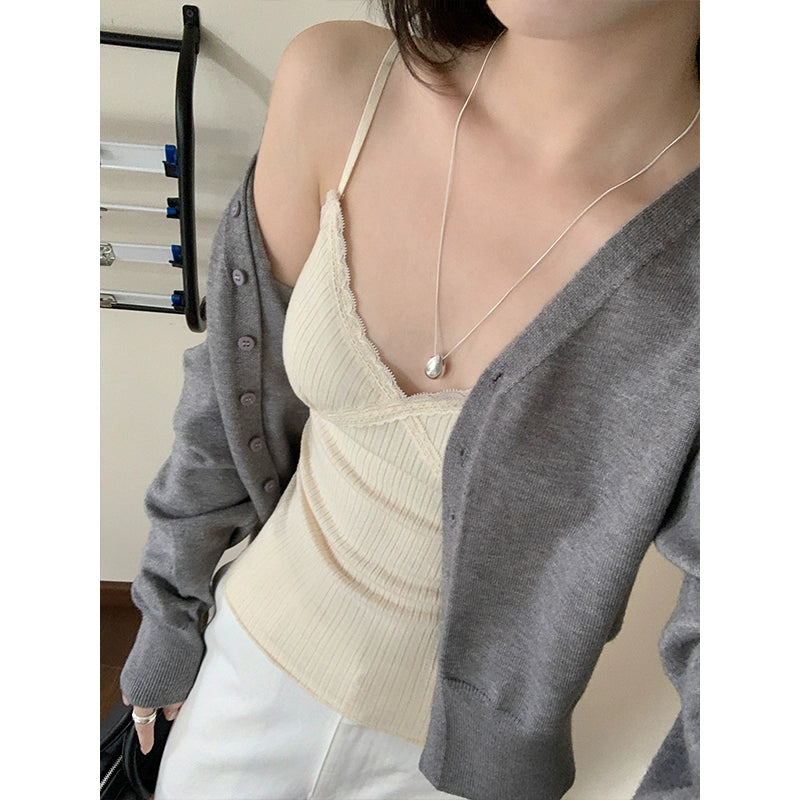 Scalloped Edge Ribbed Cami
