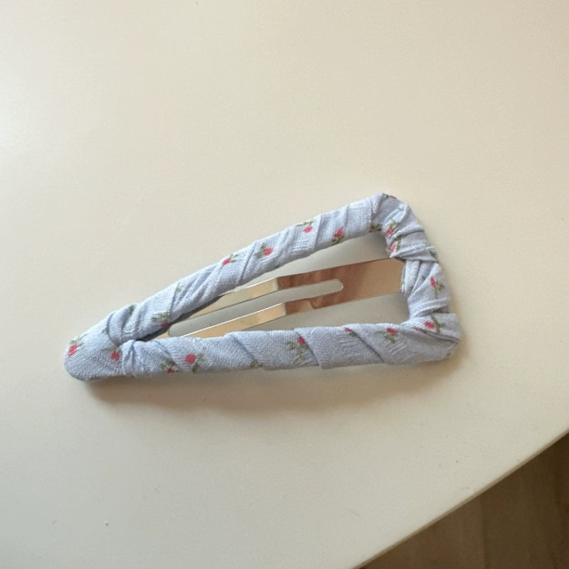 Ruched Floral Fabric Hair Clips