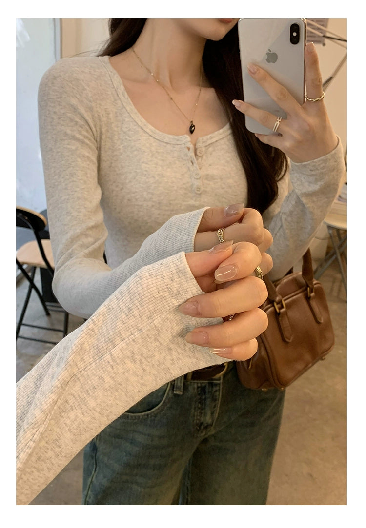 Classic Heather Henley Top