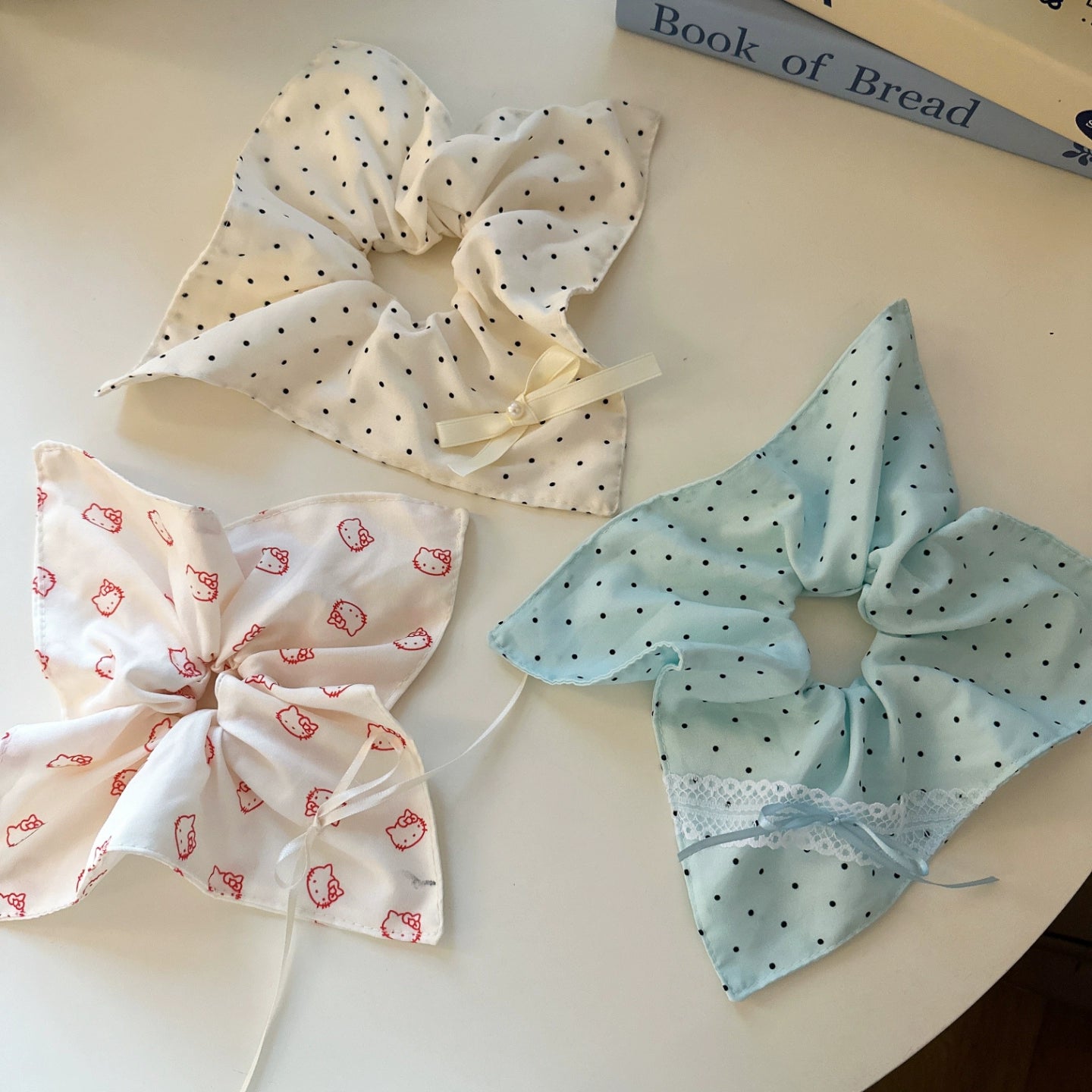 Polka Dot Oversized Hair Scrunchie