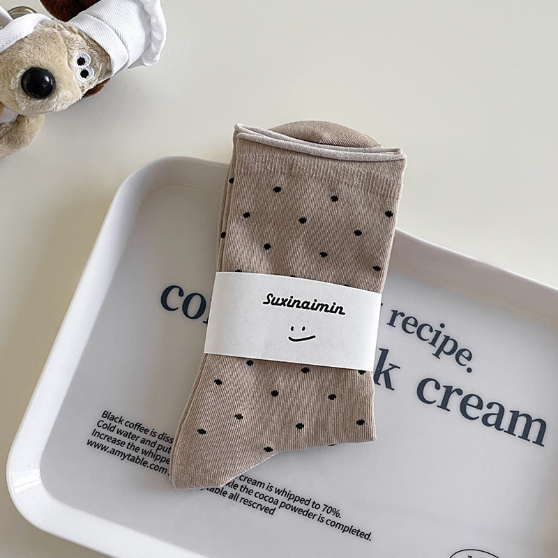 Polka Dot Crew Socks