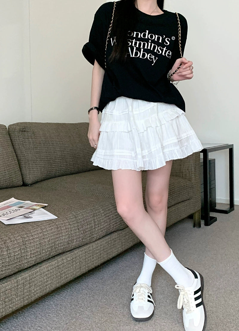 Trendy Flared Tiered Skirt