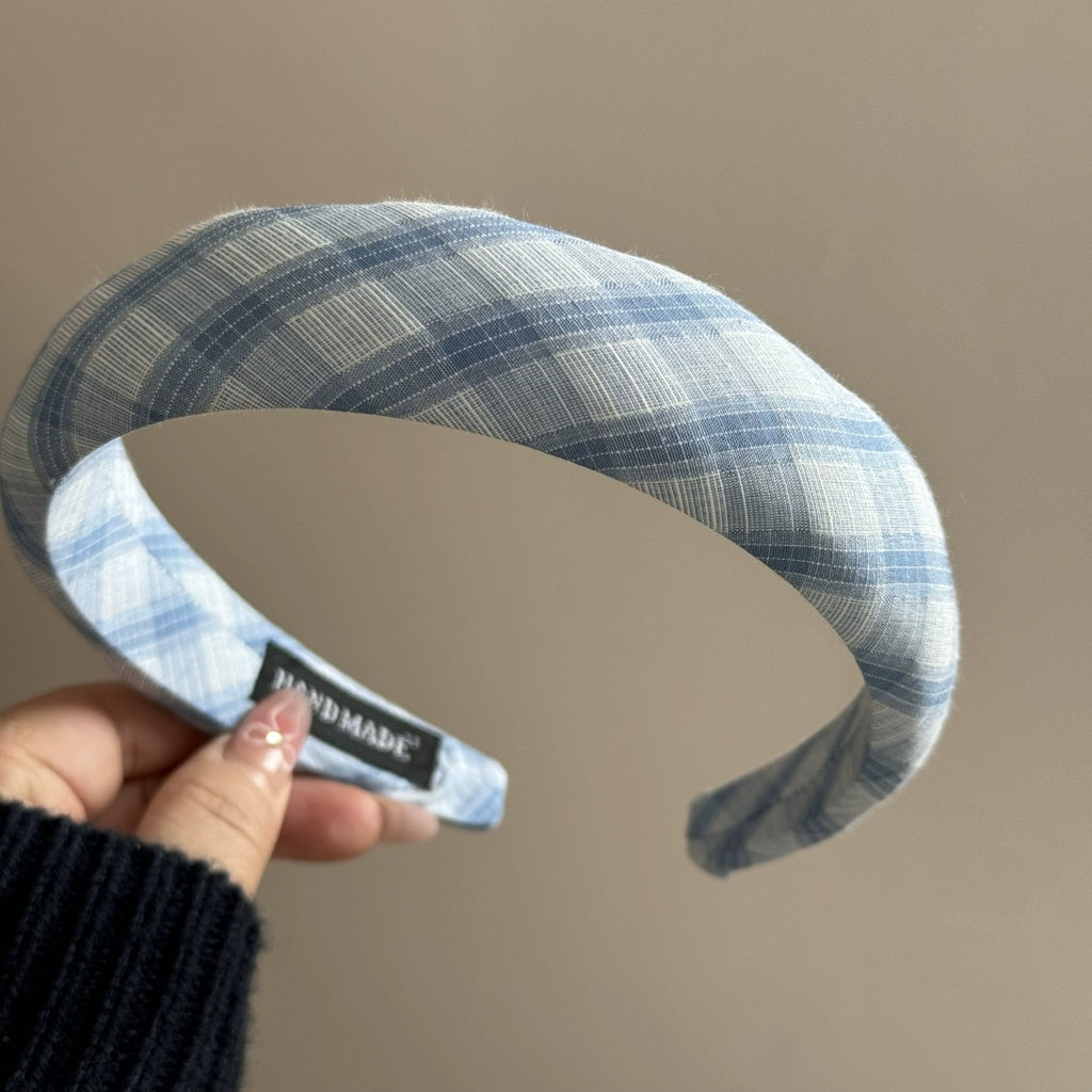 Blue Plaid Scrunchie Set