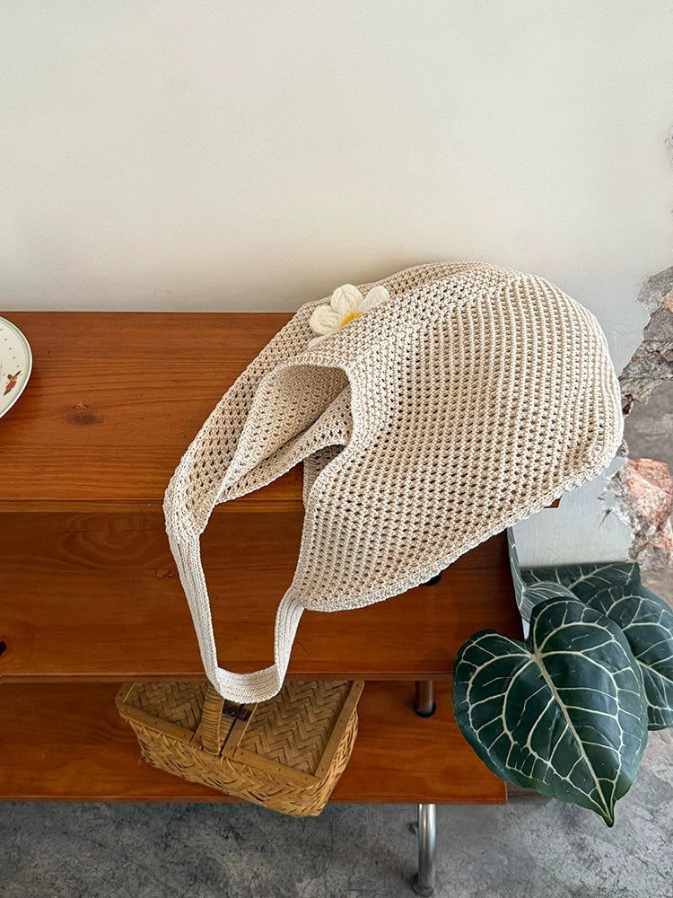Handmade Crochet Daisy Tote