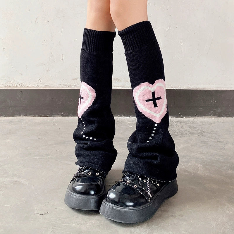 Sweet Heart Patterned Leg Warmer