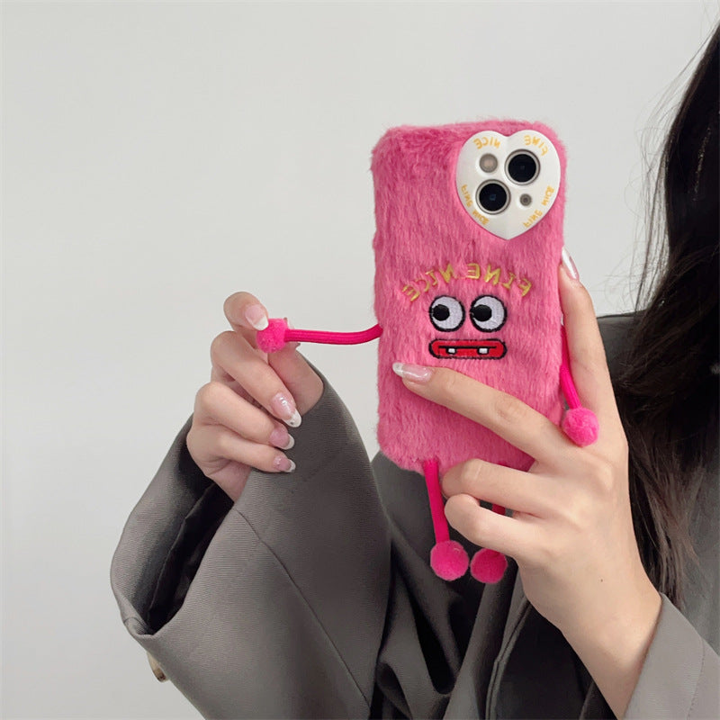 Stretchable Legs Pink Fluffy Case