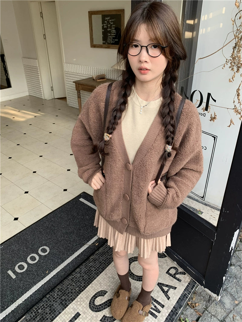 Plain Grey Oversized Cardigan