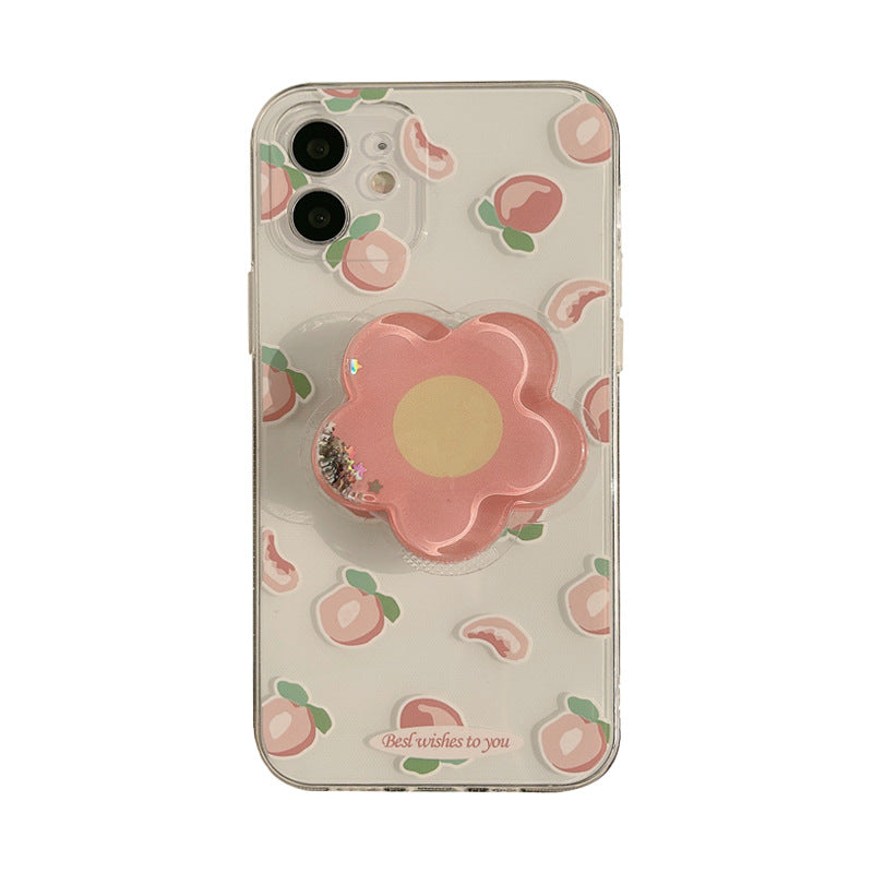 Glitter Flower Pop Socket Case