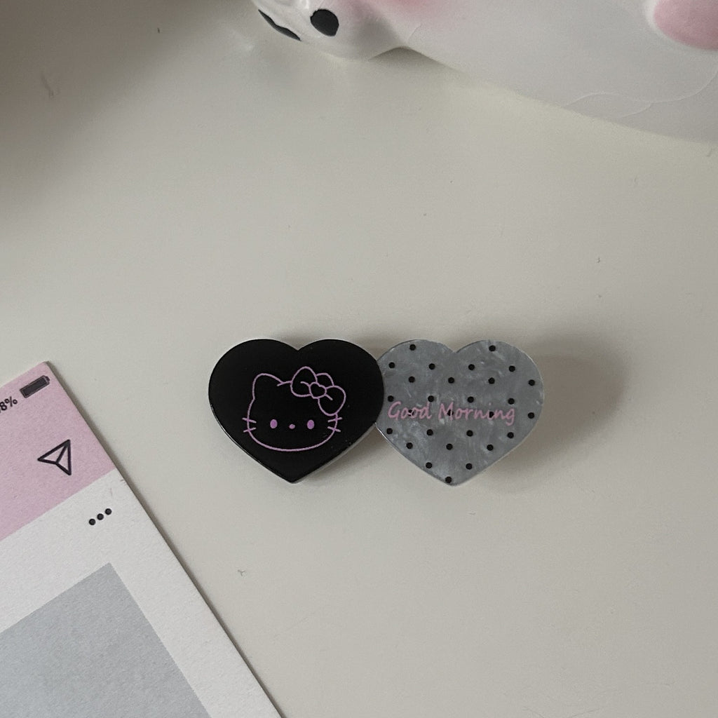 Adorable Hello Kitty Heart Clips