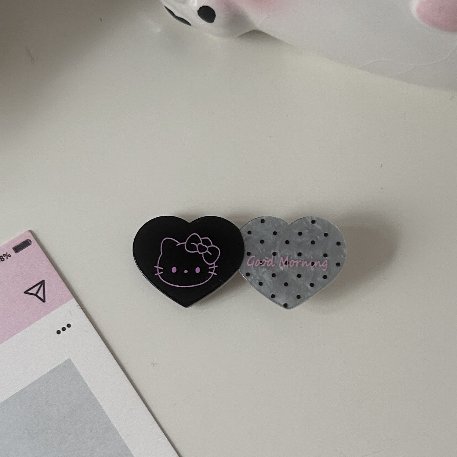 Adorable Hello Kitty Heart Clips