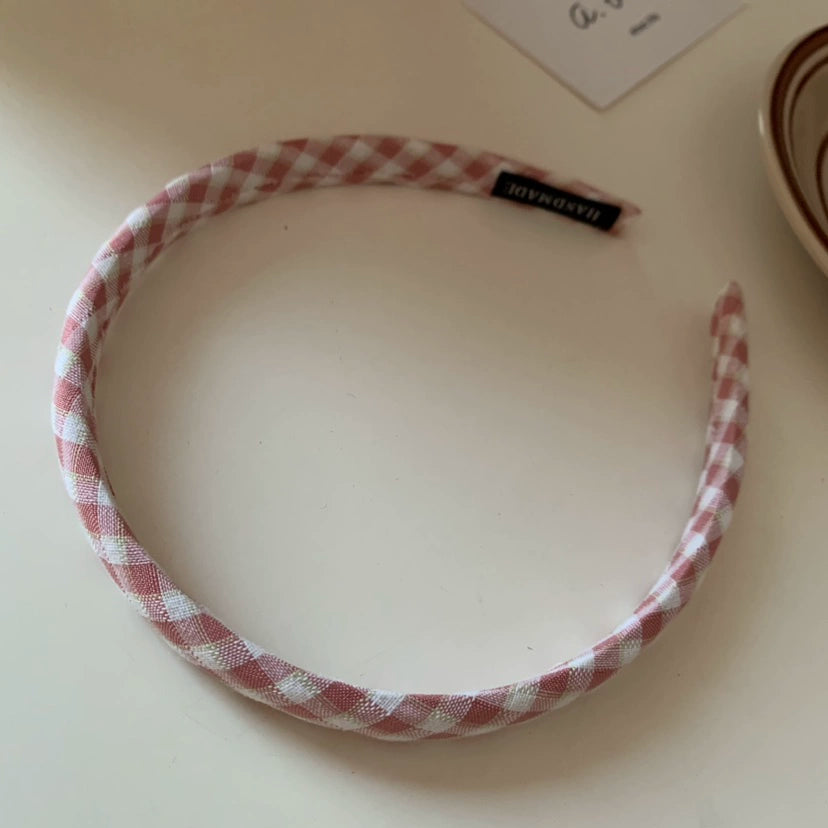 Pastel Gingham Headband Set