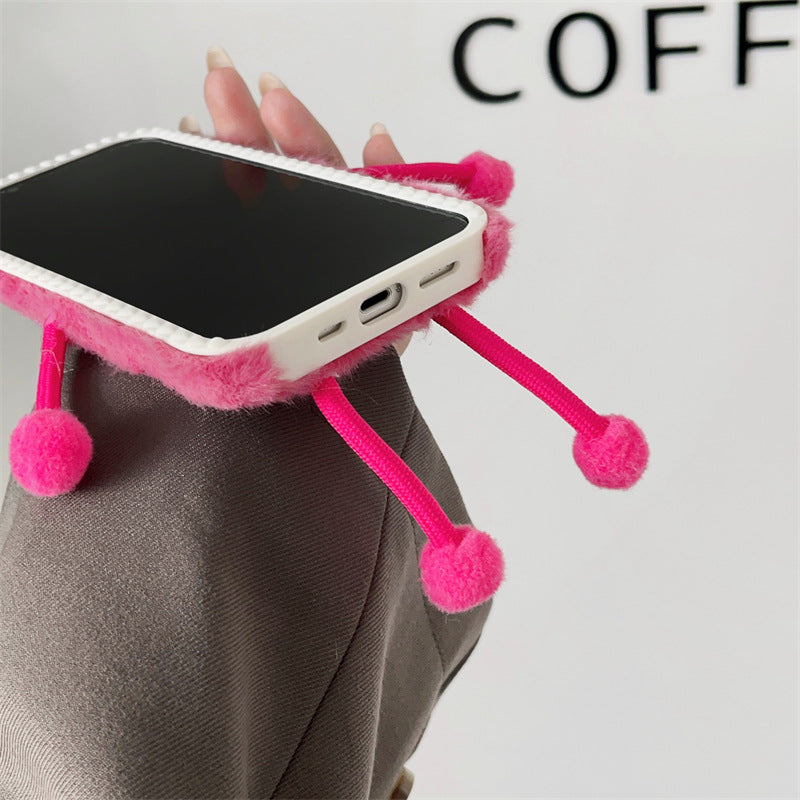 Stretchable Legs Pink Fluffy Case