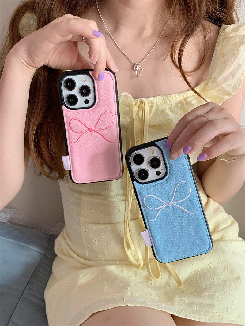 Leather Bow Accent Phone Case