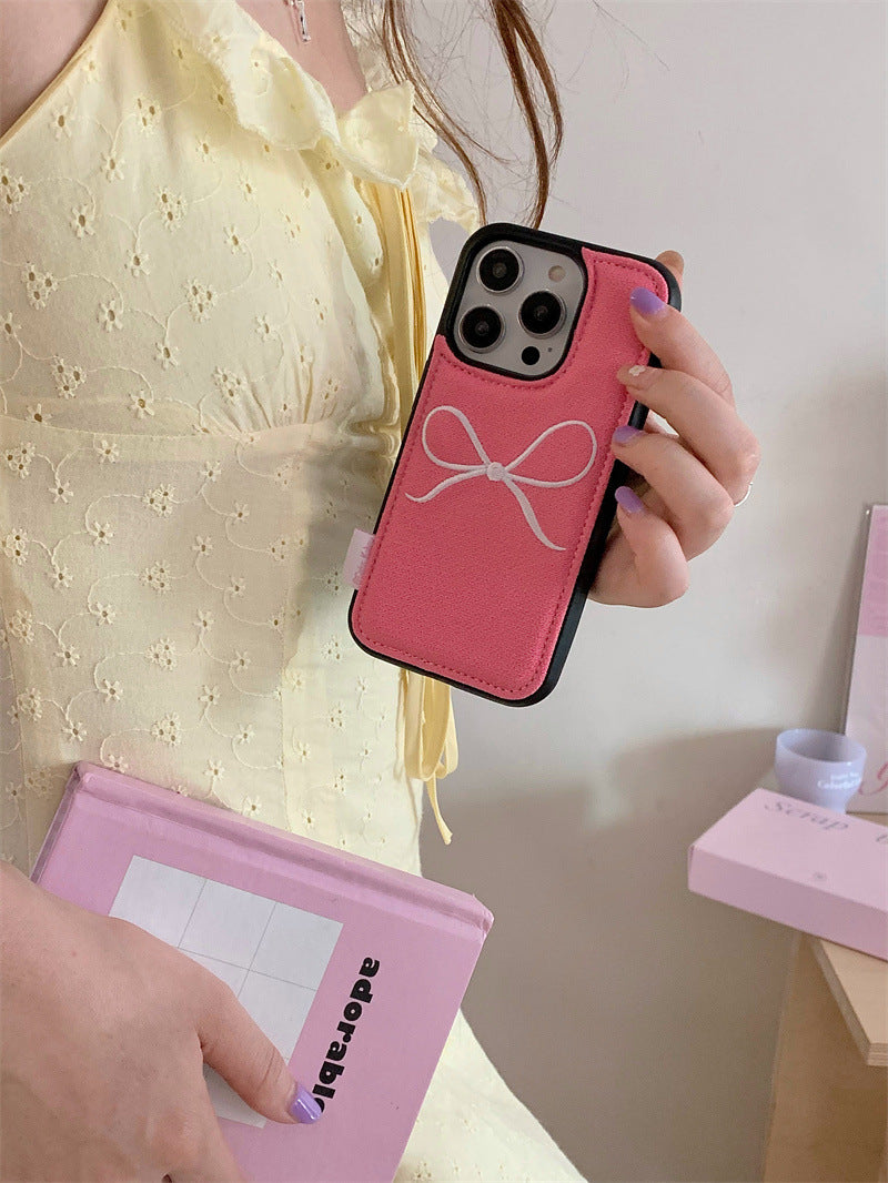 Leather Bow Accent Phone Case