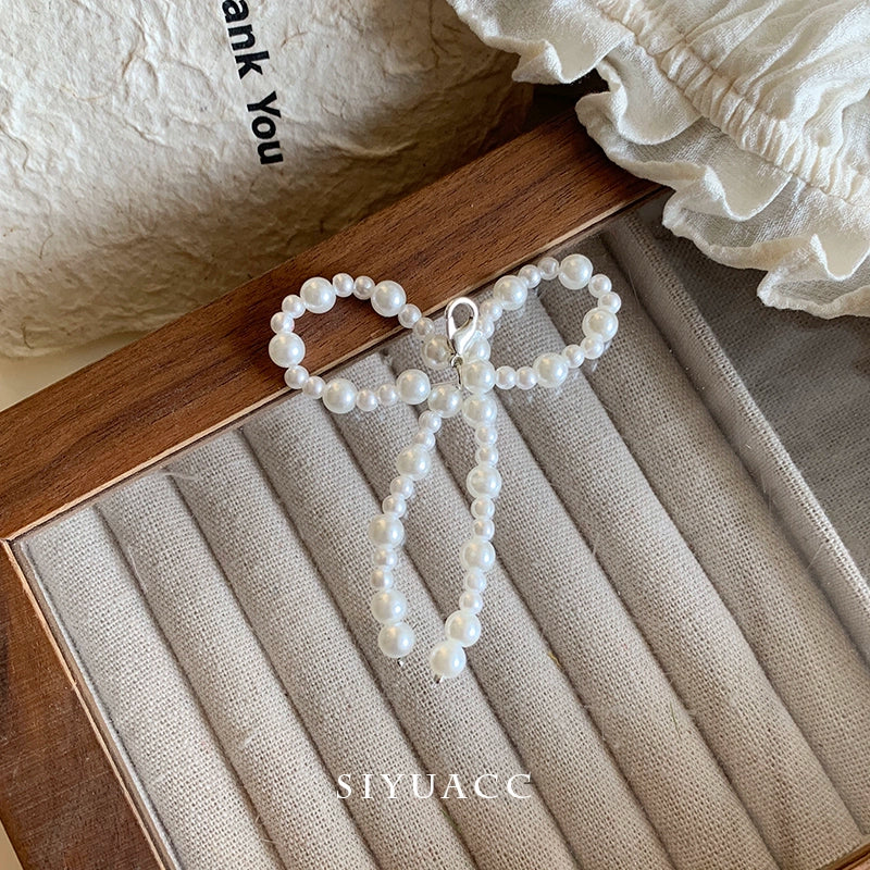 Blue Bow Pearl Shoe Buckle