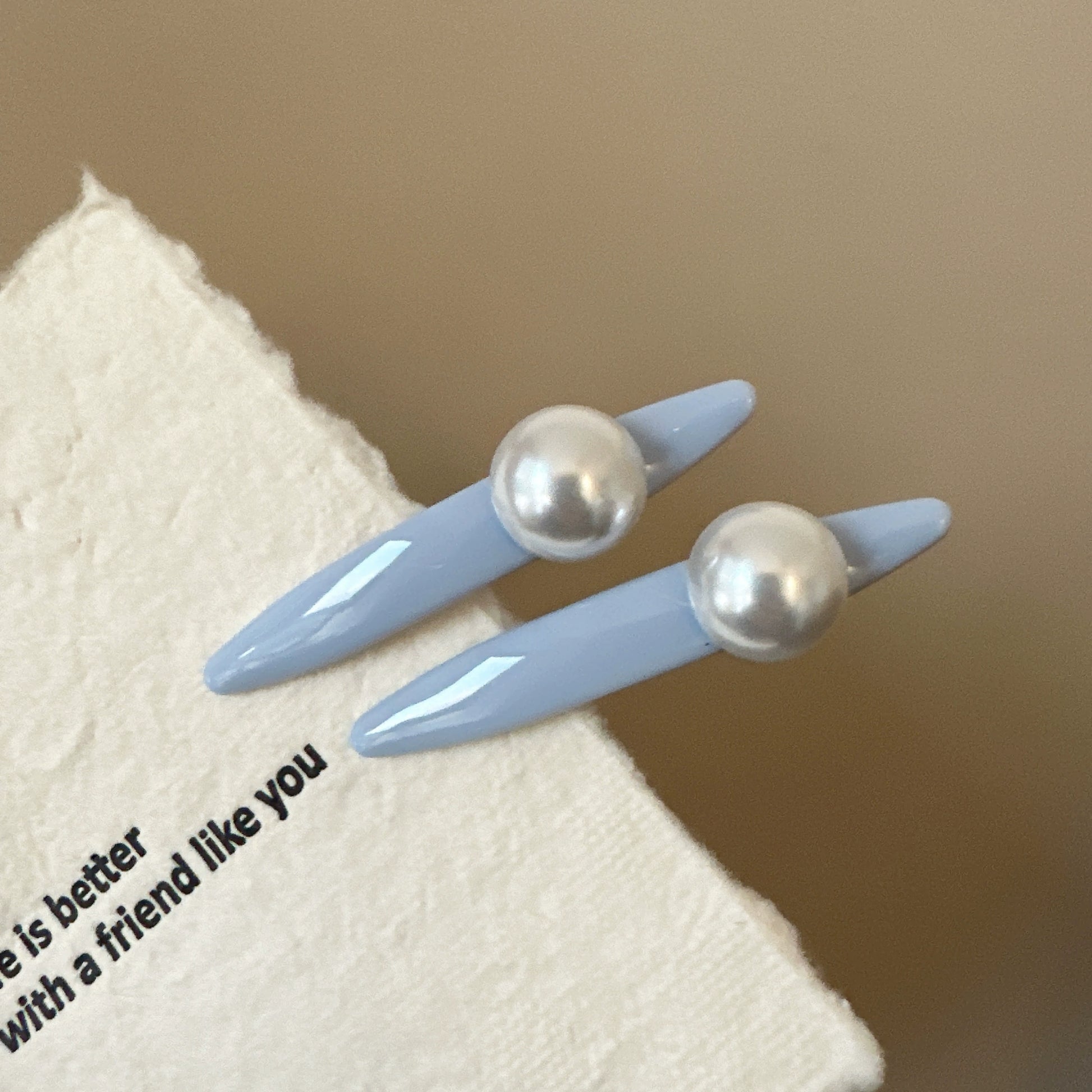 Sky Blue Pearl Clips