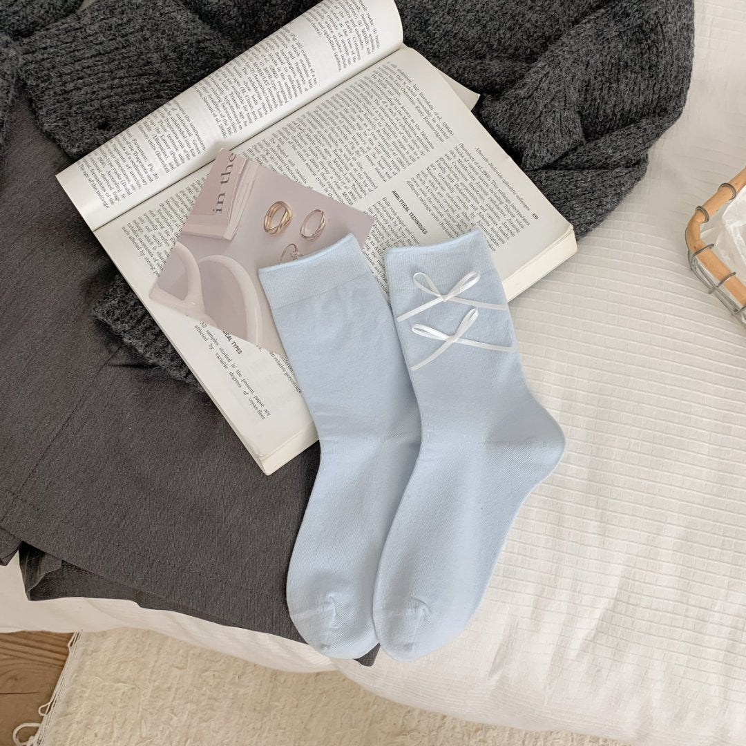 Embroidered Heart Stripe Socks