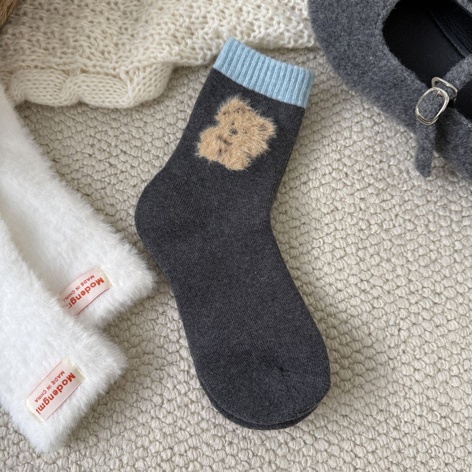 Cozy Critter Patterned Wool Socks