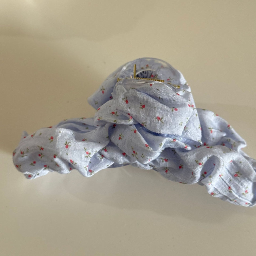 Floral Print Fabric Hair Clips Set