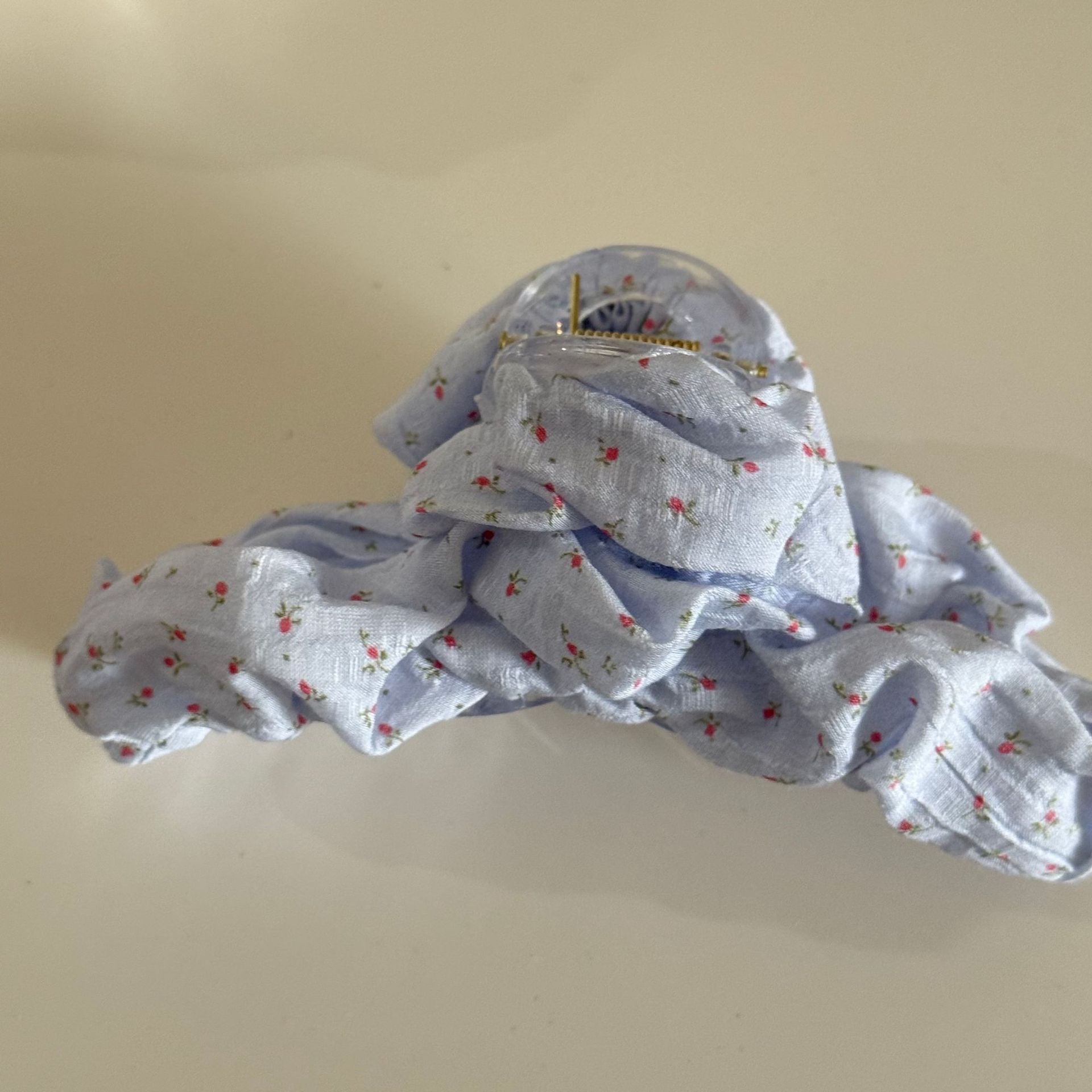 Floral Print Fabric Hair Clips Set