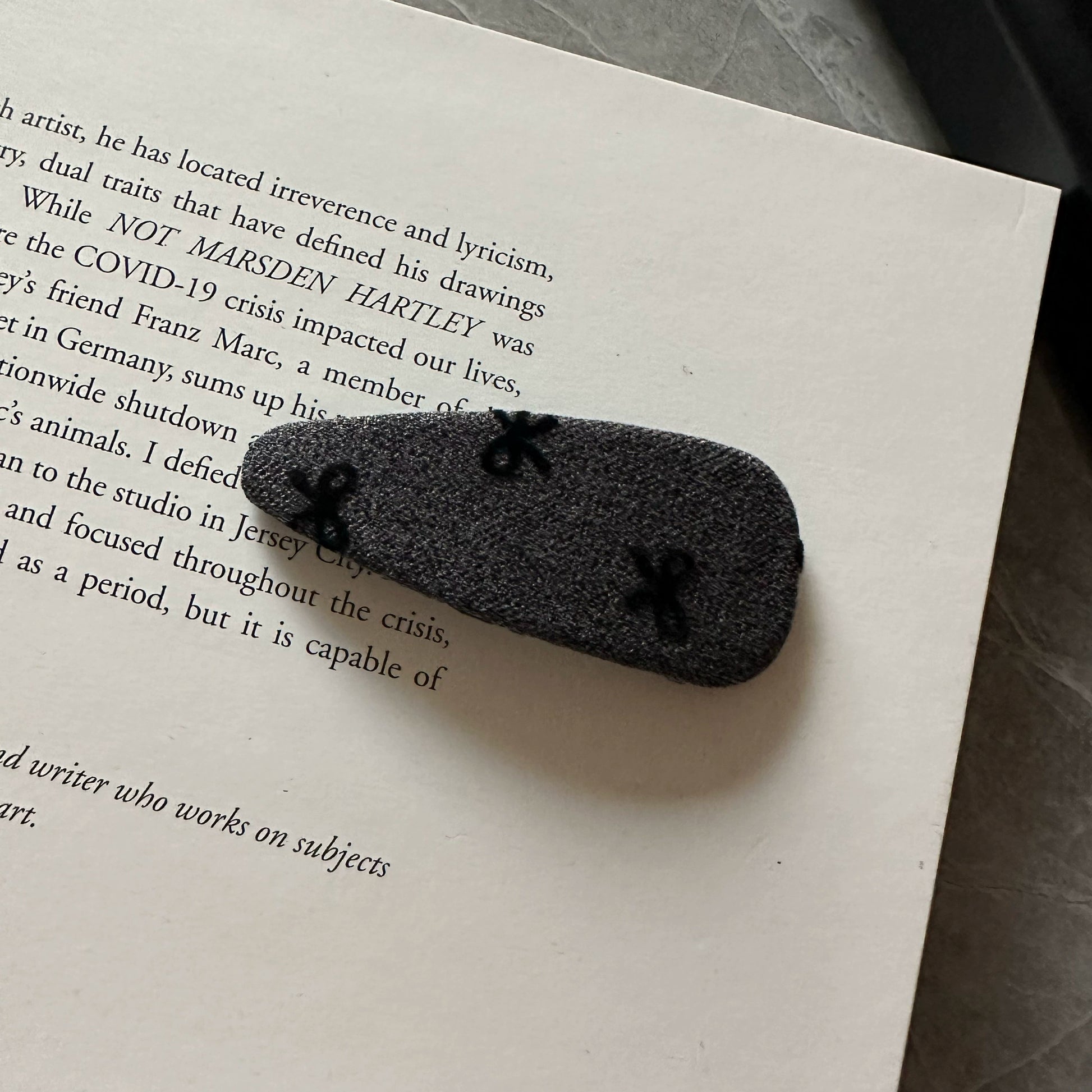 Embroidered Bow Hair Clips