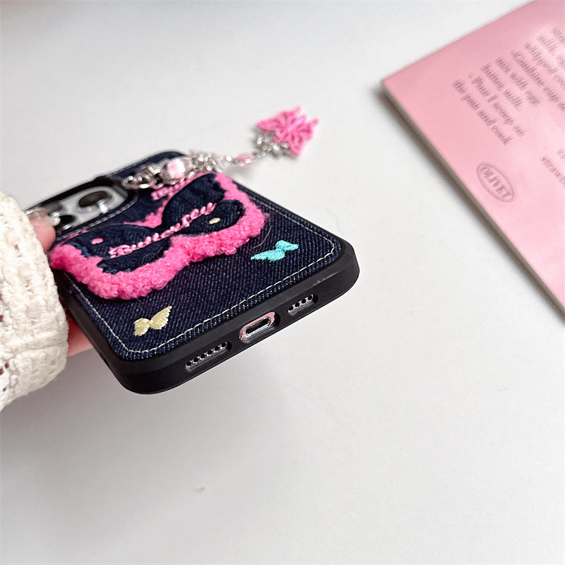 Butterfly Patch Denim Case