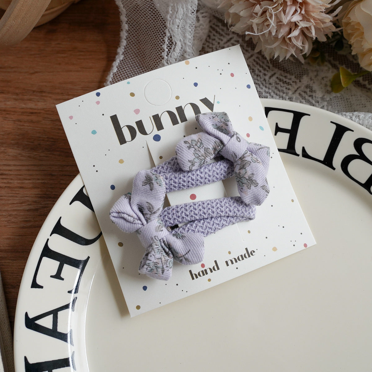 Pastel Lavender Bunny Hair Clips