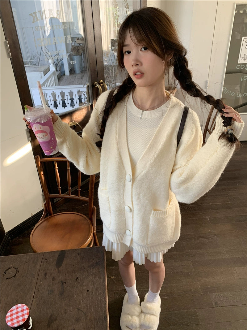 Plain Grey Oversized Cardigan
