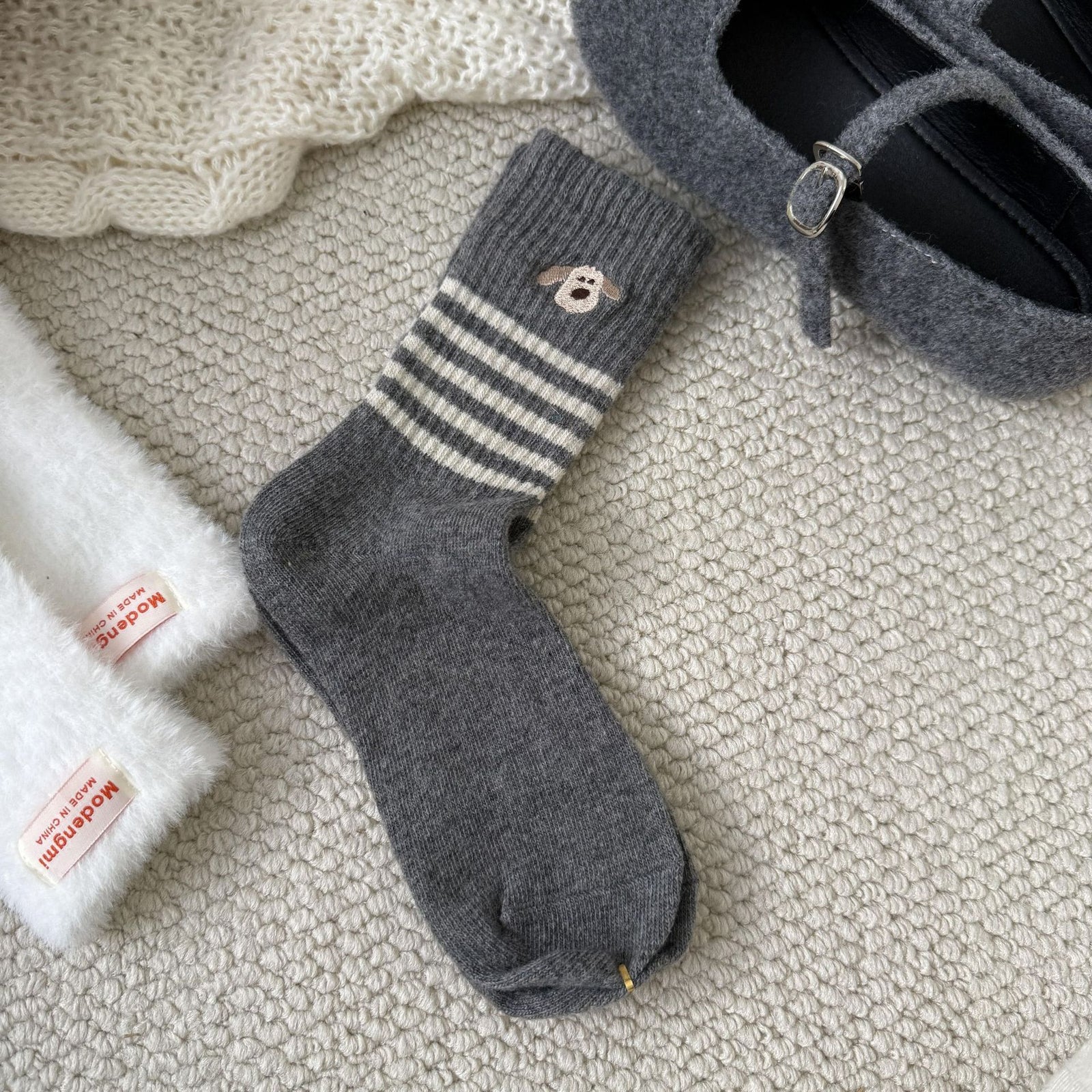 Cozy Critter Patterned Wool Socks