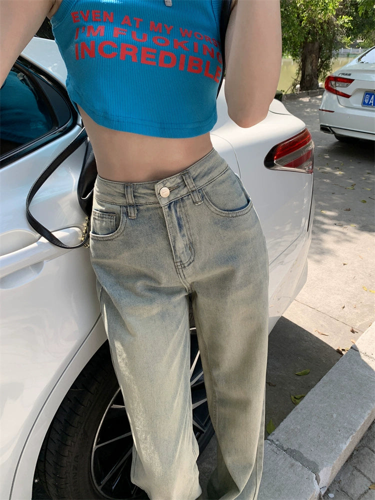Vintage Loose Fit Denim Trousers