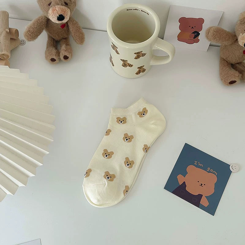 Cute Teddy Bear Ankle Socks