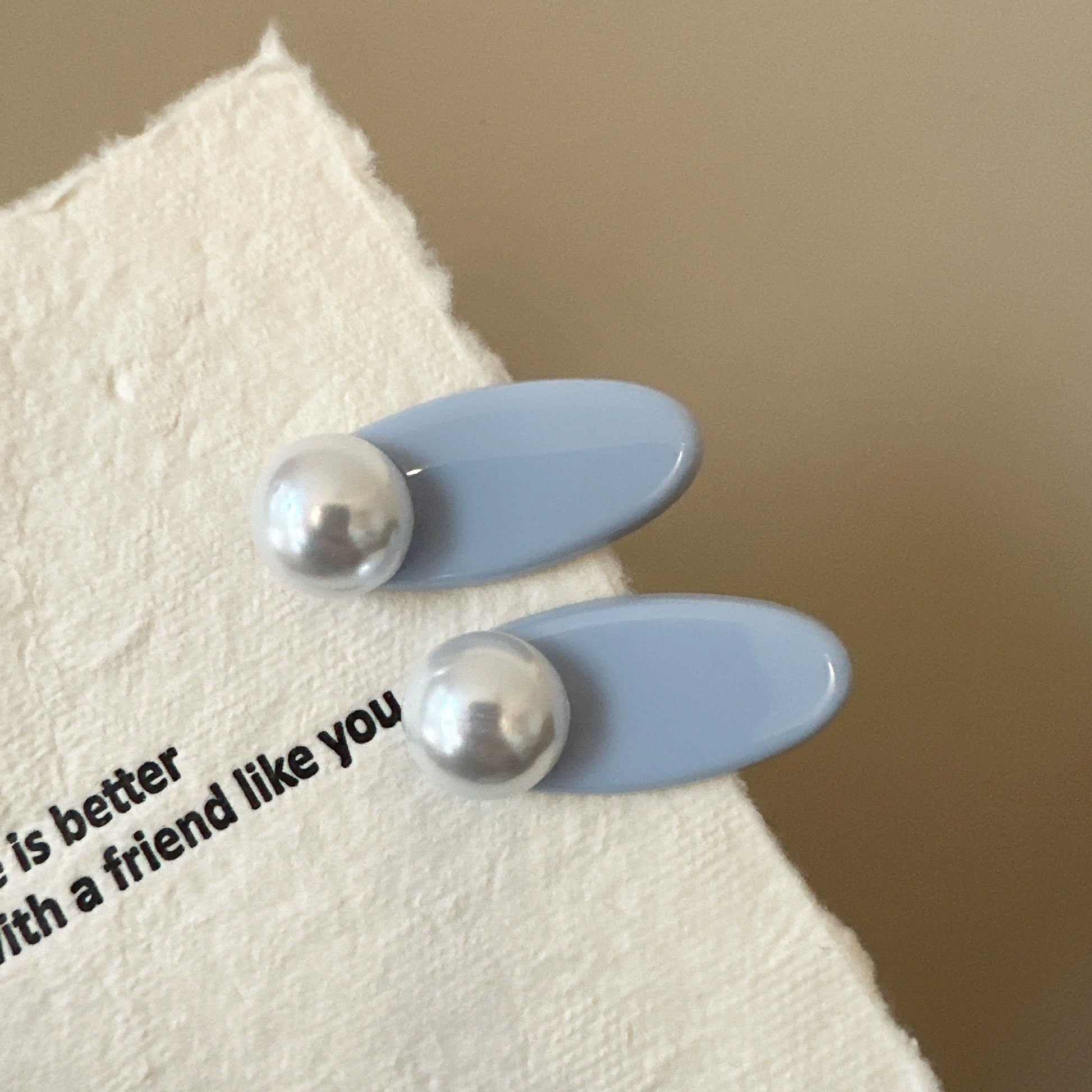 Sky Blue Pearl Clips