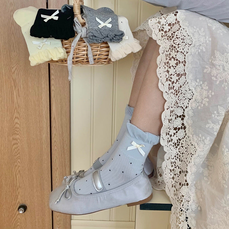 Polka Dot Bow Socks