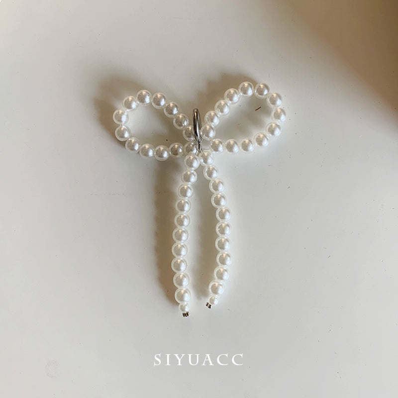Blue Bow Pearl Shoe Buckle