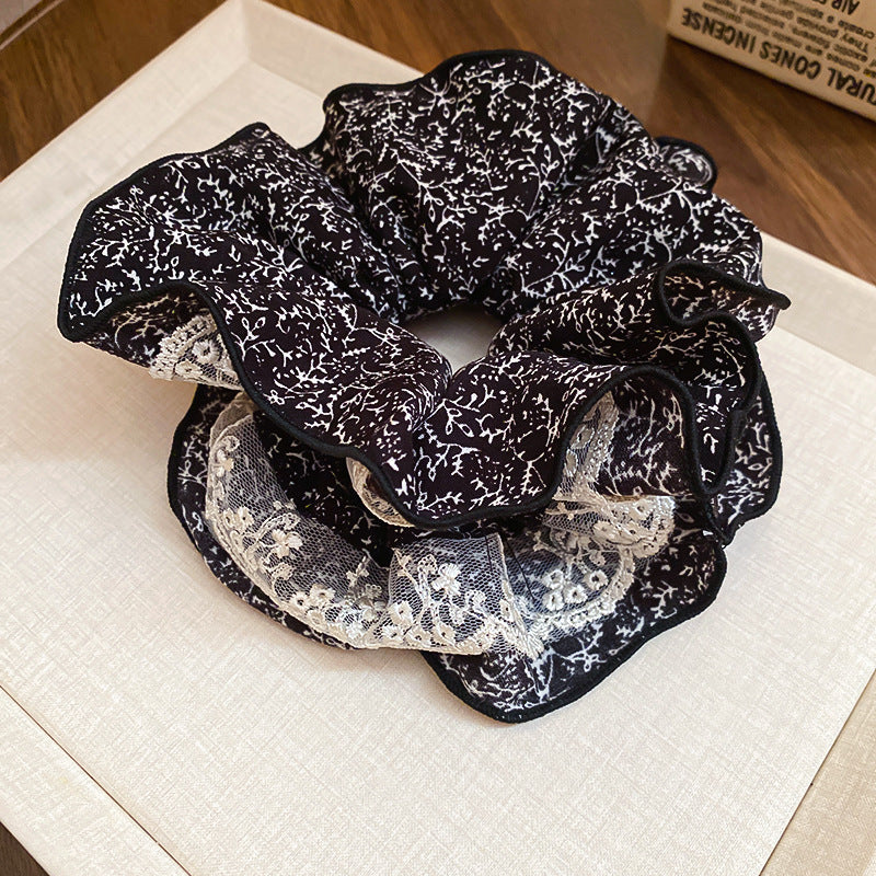 Polka Dot Lace Scrunchie