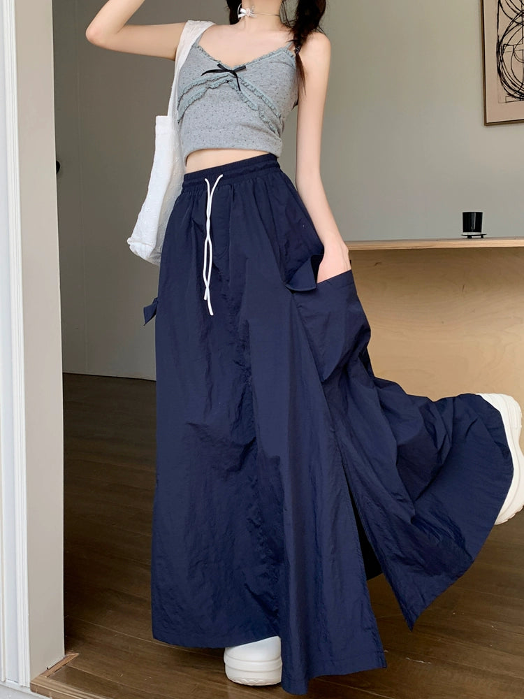 Flowy A-Line Long Maxi Skirt
