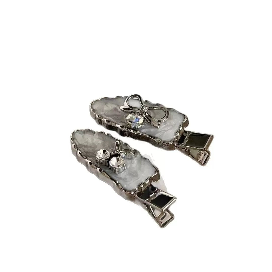 Cherry Silver Hair Clips