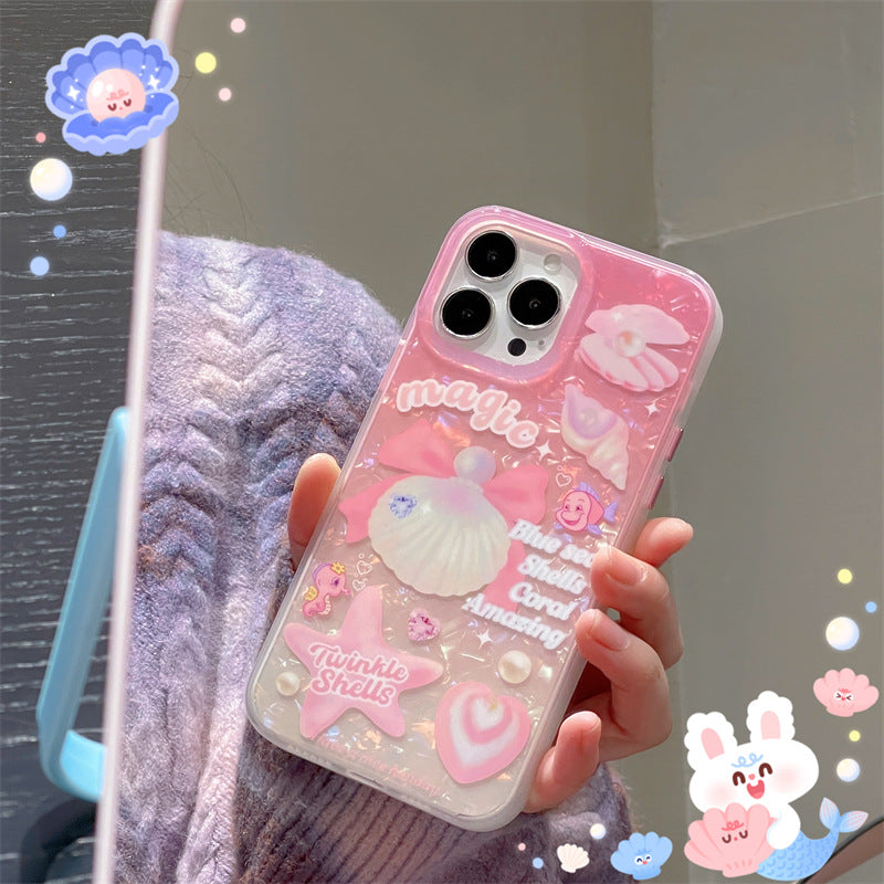 Shell Texture Pink Print Case