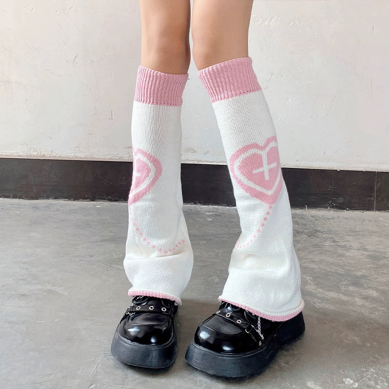 Sweet Heart Patterned Leg Warmer