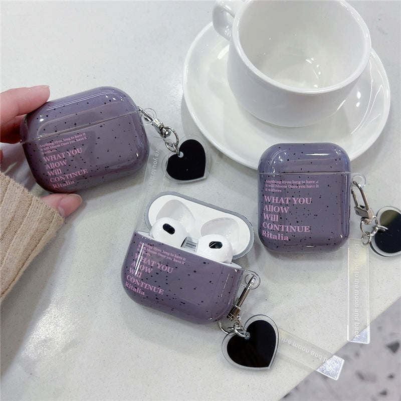 Purple Gray Quotes AirPods Case