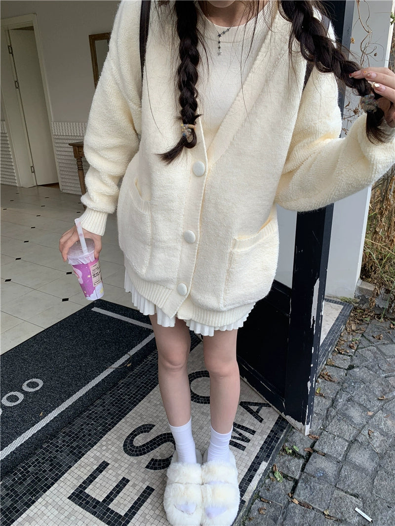 Plain Grey Oversized Cardigan